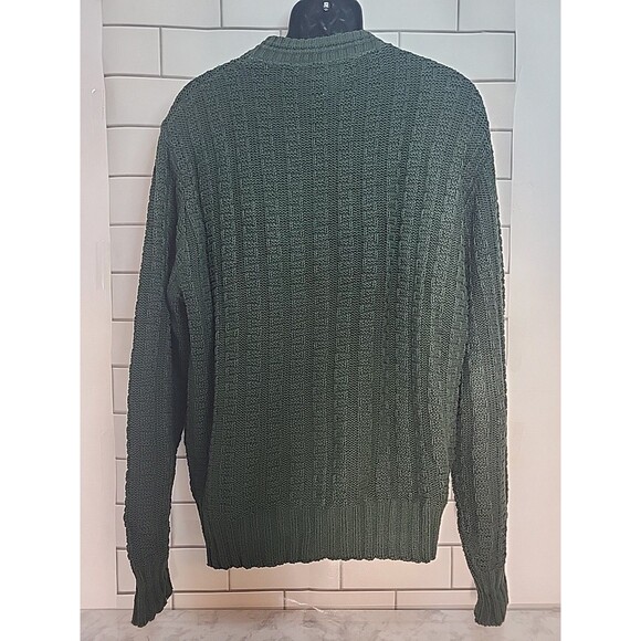 Woolrich Mens XL Cable Knit Sweater Olive Academia Grandpa Core Dad Casual - Picture 5 of 7